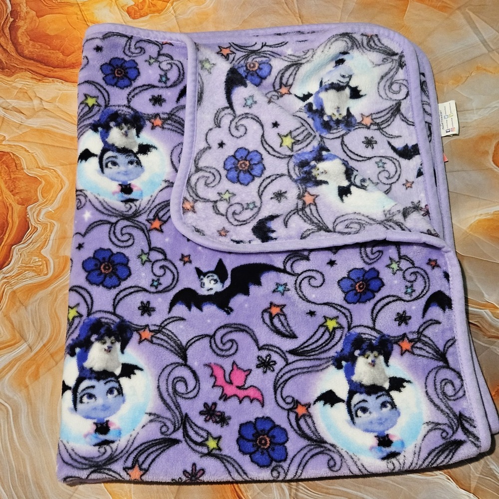 Disney Junior Vampirina Fleece Throw Blanket 36x48 Purple Kids